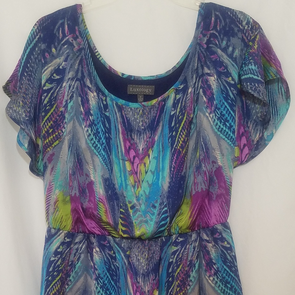 Luxology flowing Slit Sleeve midi Dress